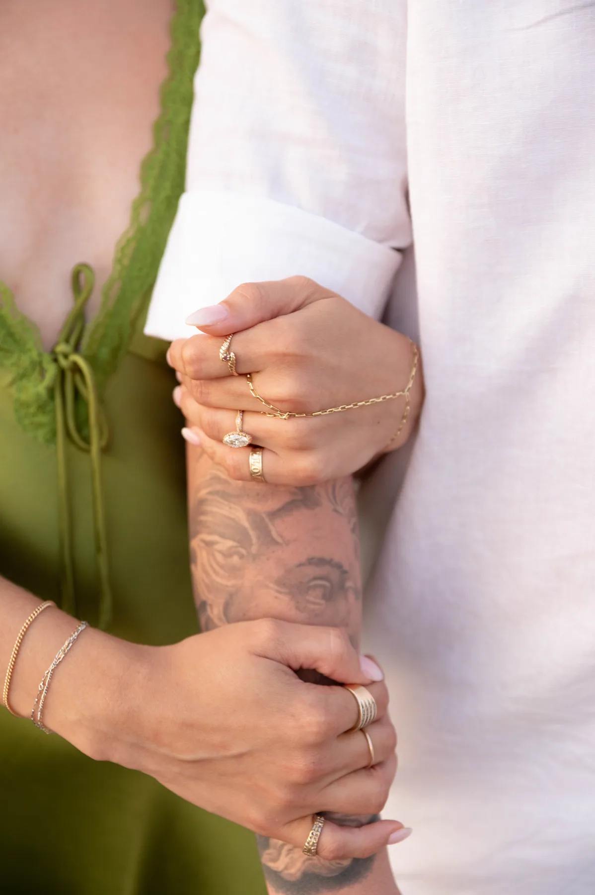 Her hands with the ring