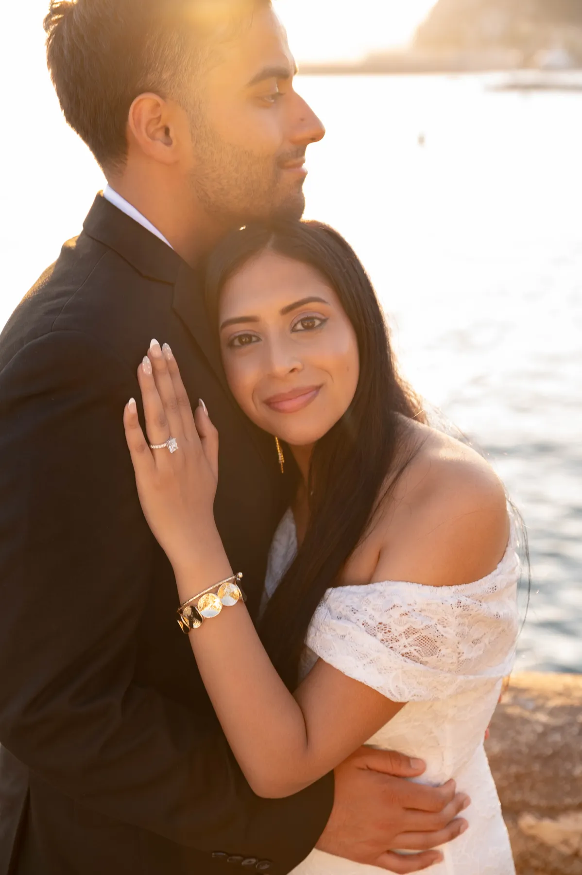 A proposal with a &ldquo;Marry Me&rdquo; setup on the French Riviera