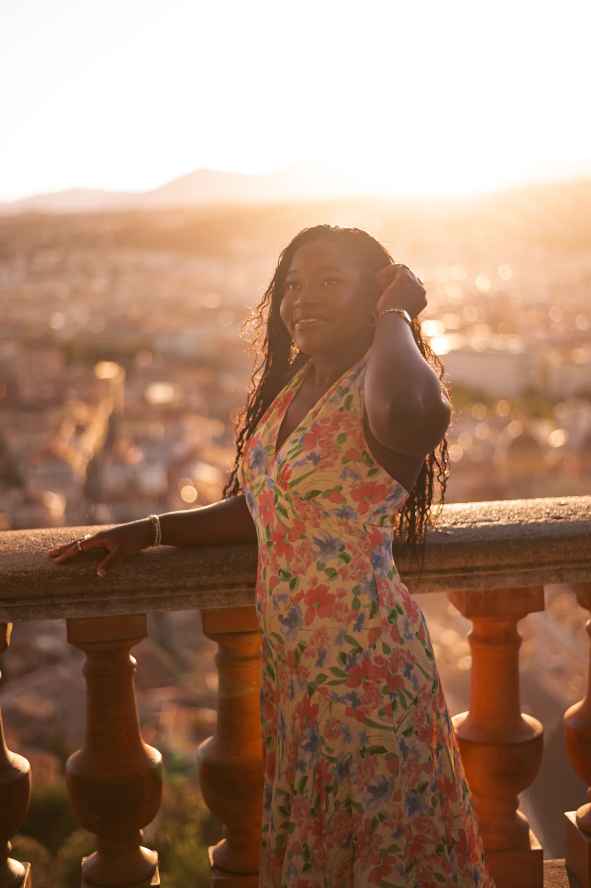 A portrait session in the light of the setting sun